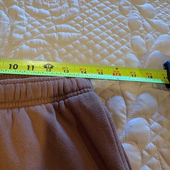 PINK Caramel Kiss Joggers High Rise Sweatpants Red Script Logo Brown women’s L - Picture 9 of 11